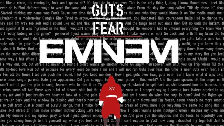 Eminem, Guts, Typography, Lyrics, Shadyxv, Slim HD Wallpaper Desktop Background