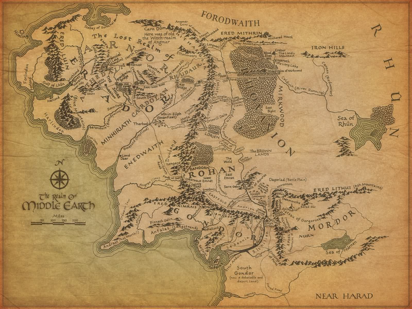 Middle earth, The Lord Of The Rings, Map Wallpaper