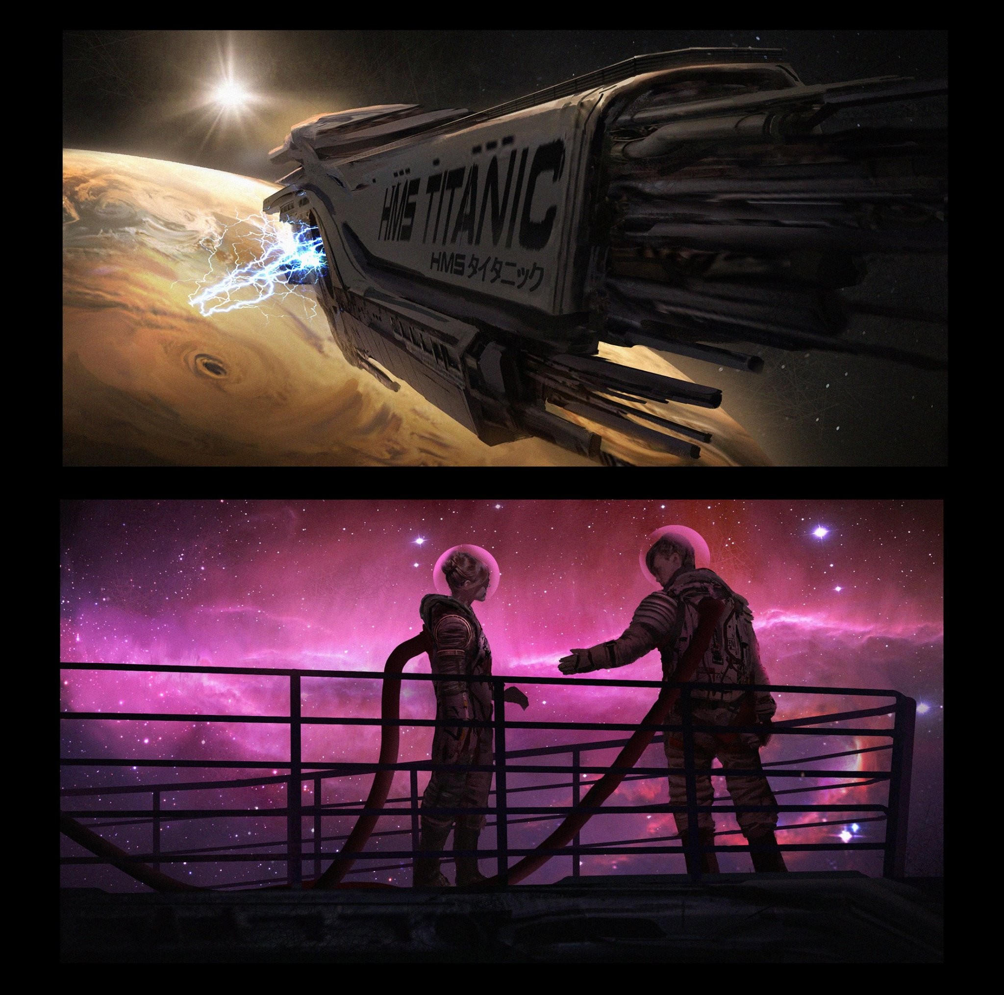 e mendoza, Titanic, Space, Science Fiction Wallpaper