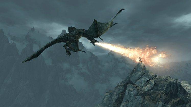 The Elder Scrolls V: Skyrim, Dragon HD Wallpaper Desktop Background