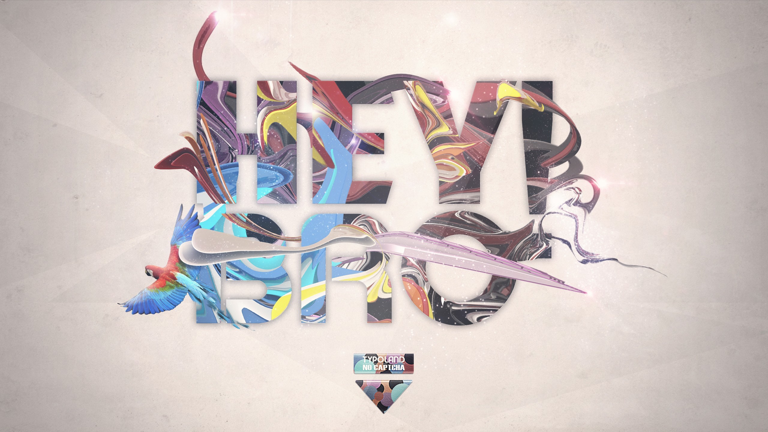 typography, Simple Background, Macaws, Artwork, Lacza Wallpaper