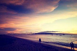 sunset, Couple, Quote, Sand, Beach, Clouds, Nature, People