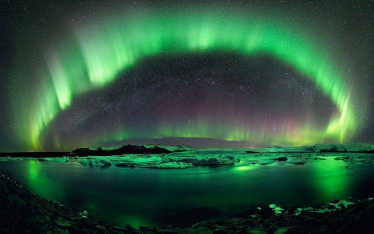 nature, Landscape, Aurora Vetter, Iceland, Green HD Wallpaper Desktop Background