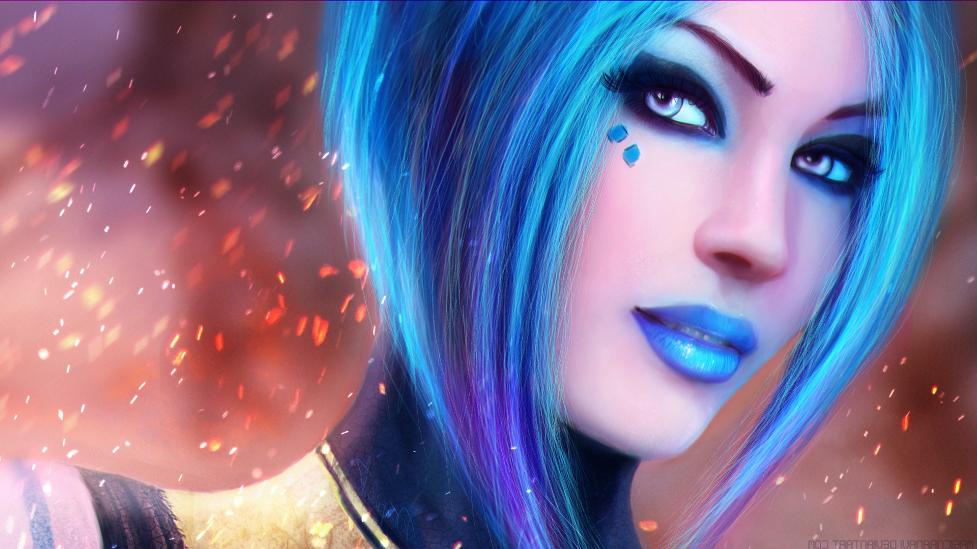 Maya (Borderlands), Borderlands 2, Video Games, Blue Hair, Digital Art, MagicnaAnavi Wallpaper