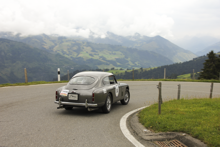 Aston Martin, Mountain, Landscape, Road, Vintage, Old Car, Car, England, Switzerland, Clouds, Sky HD Wallpaper Desktop Background