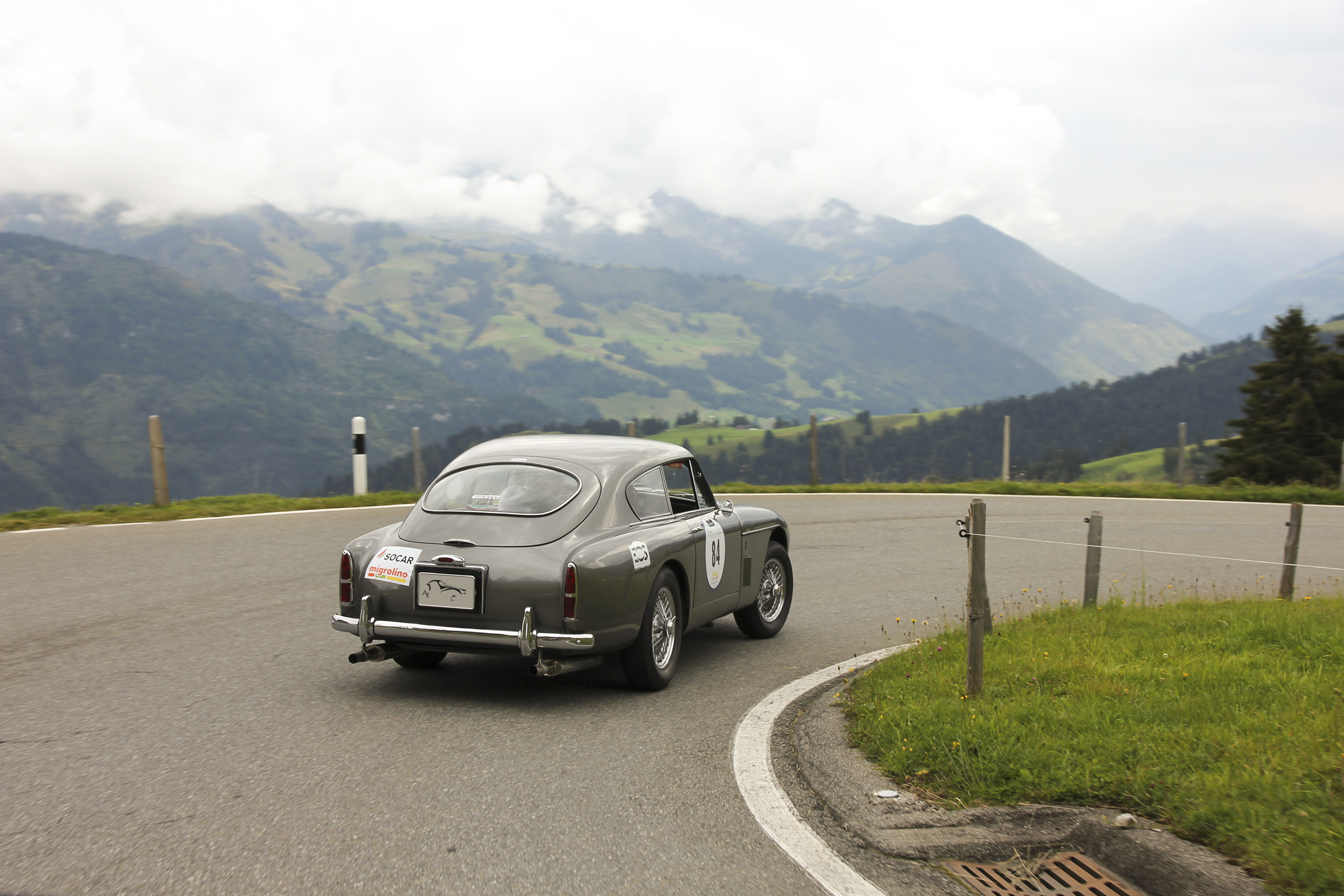 Aston Martin, Mountain, Landscape, Road, Vintage, Old Car, Car, England, Switzerland, Clouds, Sky Wallpaper