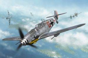 Messerschmitt, Messerschmitt Bf 109, Luftwaffe, Artwork, Military Aircraft, World War II, Germany
