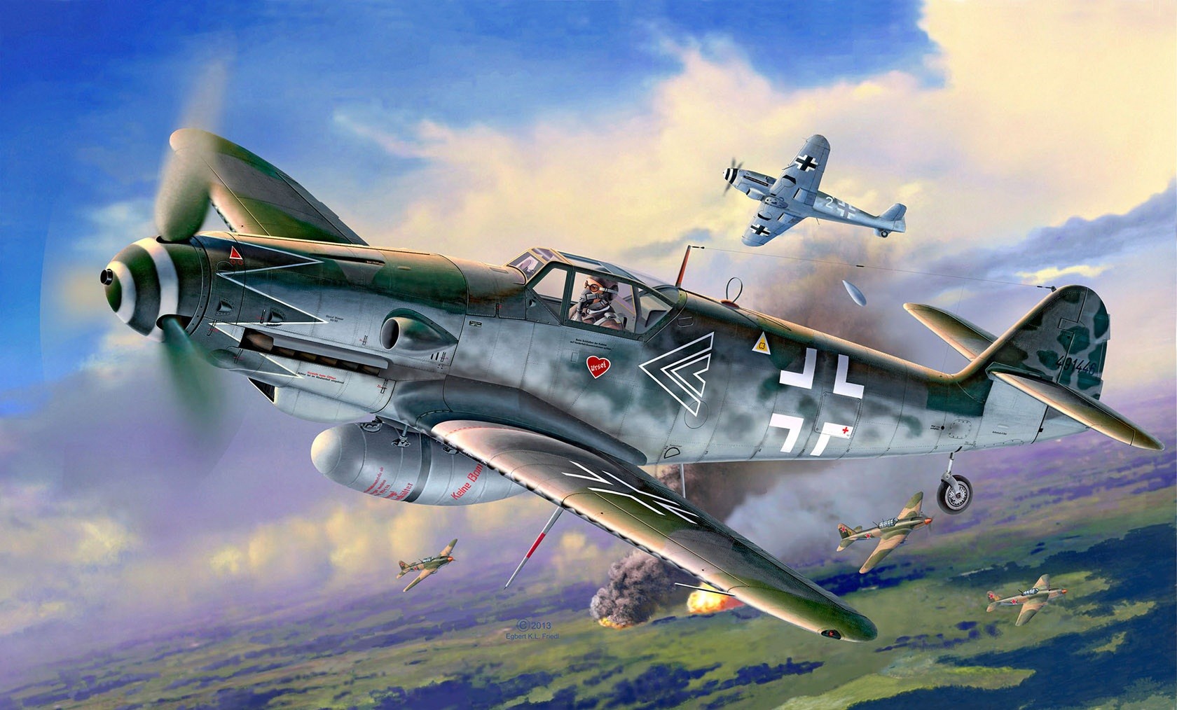 Messerschmitt, Messerschmitt Bf 109, Luftwaffe, Artwork, Military Aircraft, World War II, Germany Wallpaper