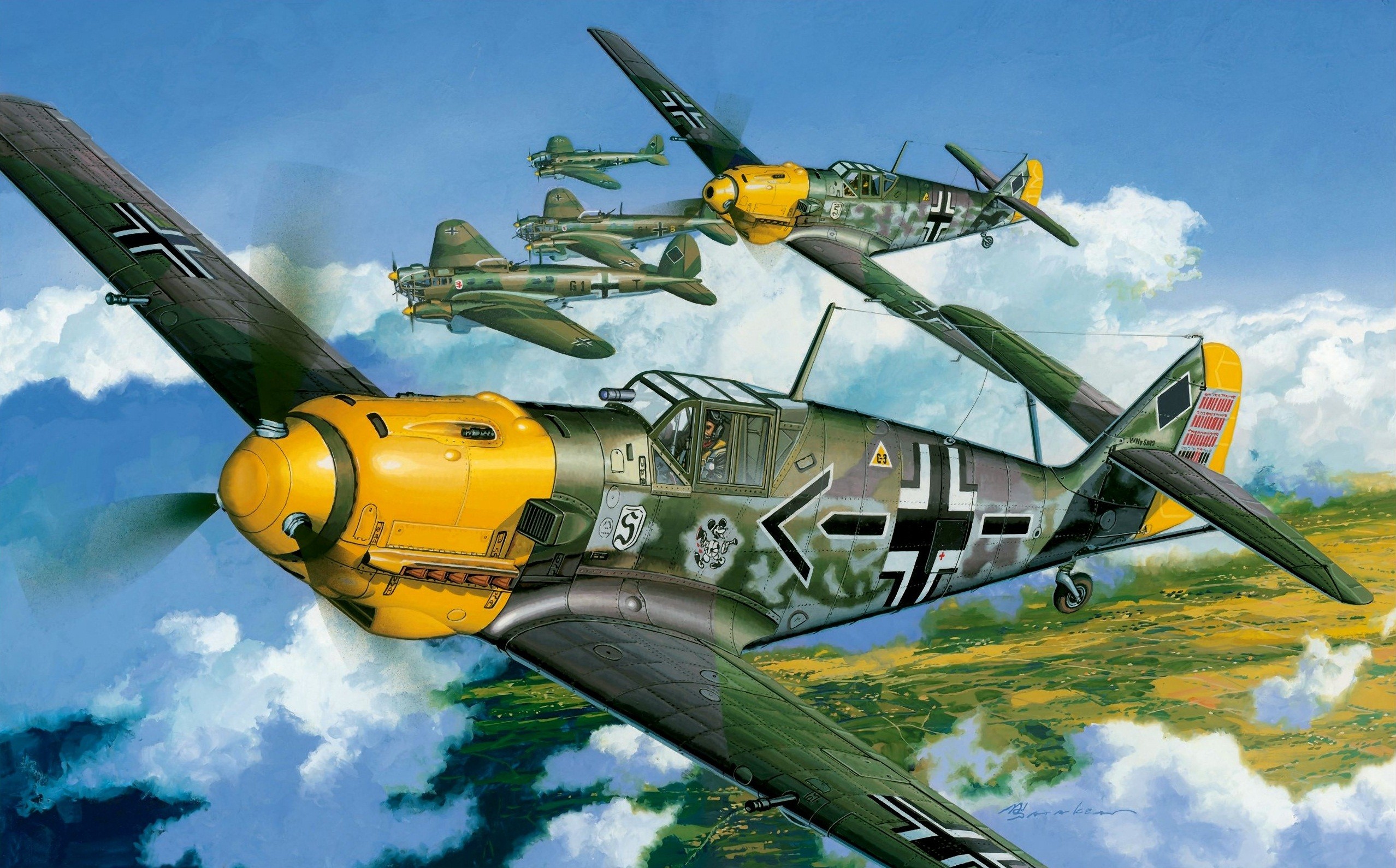 Messerschmitt Bf Wwii Plane Aircraft Art Aviation Art Luftwaffe