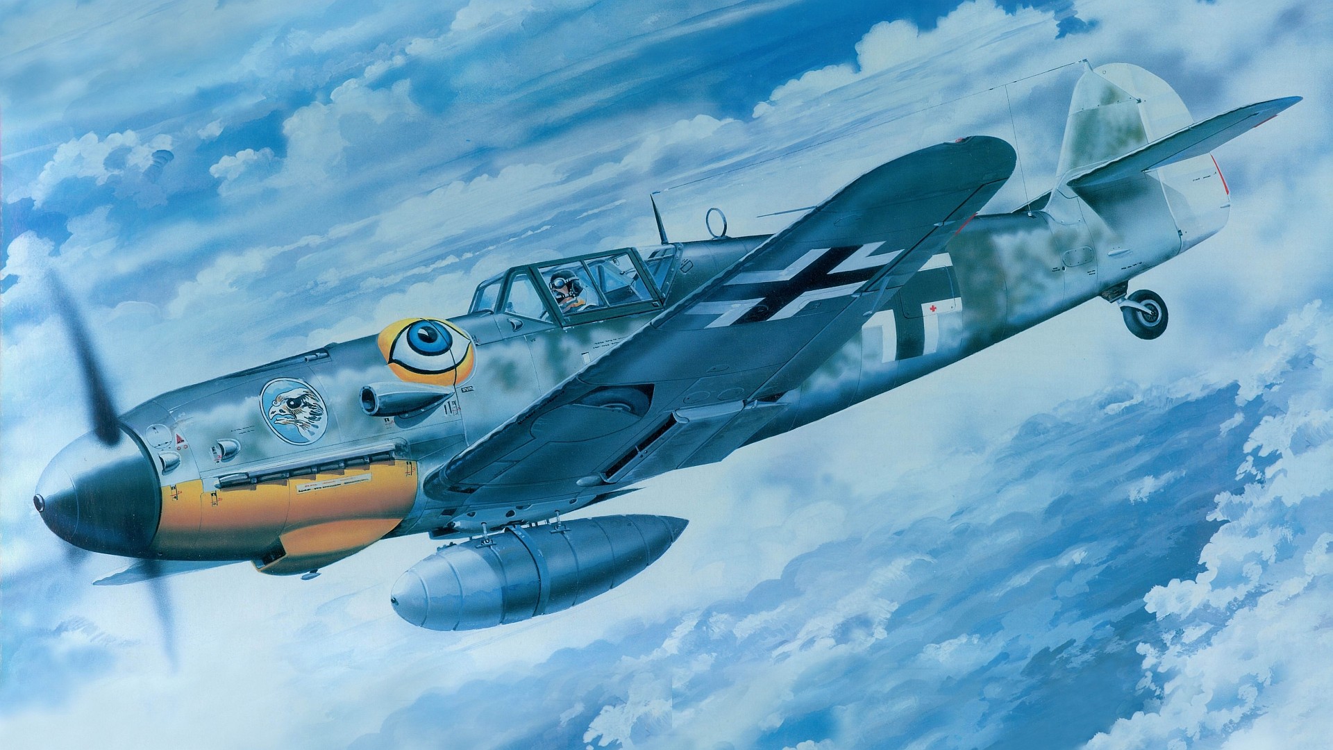 Messerschmitt, Messerschmitt Bf 109, Luftwaffe, Aircraft, Military, Artwork, Military Aircraft, World War II, Germany Wallpaper