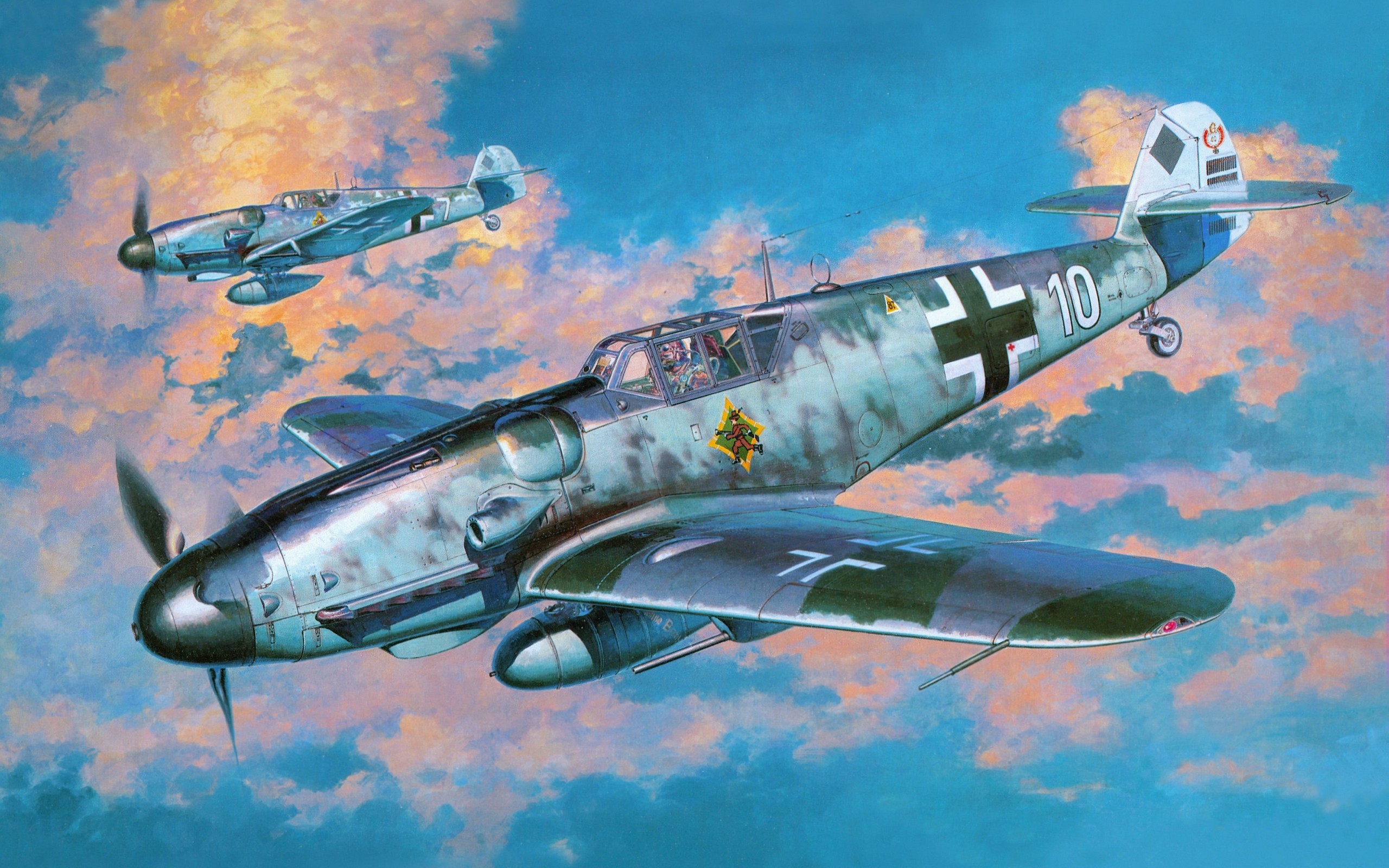 Messerschmitt, Messerschmitt Bf 109, Luftwaffe, Aircraft, Military, Artwork, Military Aircraft, World War II, Germany Wallpaper