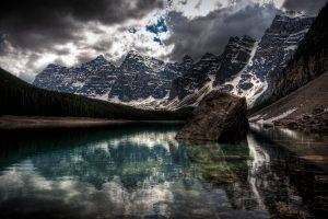 landscape, Nature, Mountain, Lake, Canada, Clouds