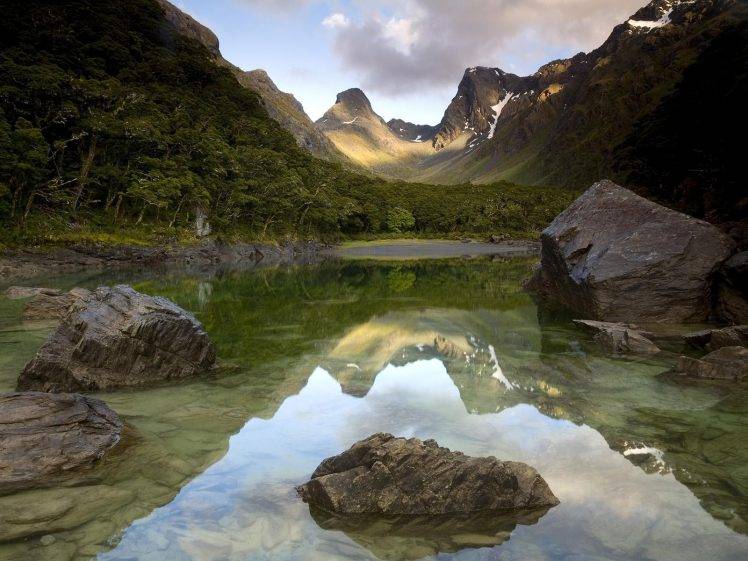 landscape, Stars, Lake, Reflection, Nature HD Wallpaper Desktop Background