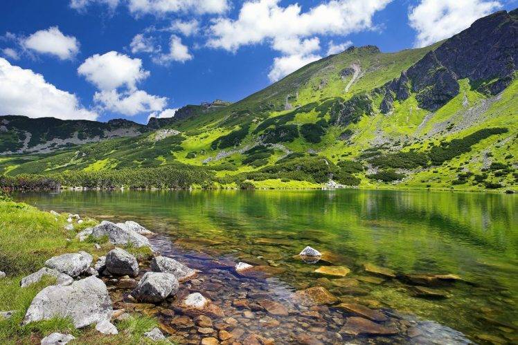 landscape, Mountain, Lake, Green HD Wallpaper Desktop Background