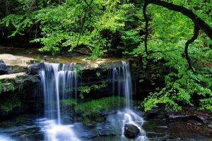 waterfall, Nature, Green