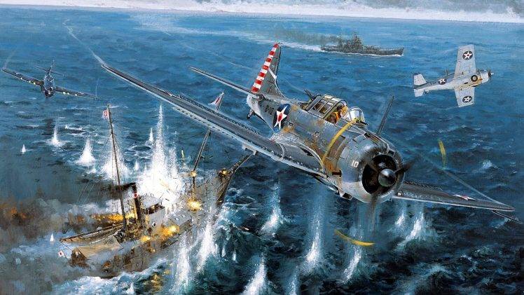 World War II, McDonnell Douglas, Dauntless, Dive Bomber, Pacific, Military Aircraft HD Wallpaper Desktop Background