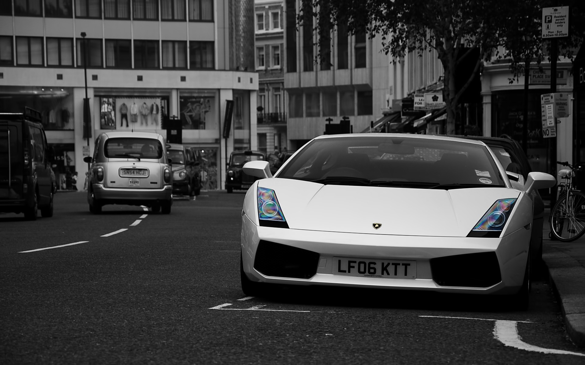 car, Lamborghini, Selective Coloring Wallpaper
