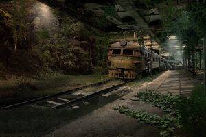 digital Art, Subways, Train, Railway, Abandoned