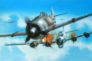 World War II, Fw 190, Focke Wulf, Luftwaffe, Germany, Military, Aircraft, Military Aircraft, Airplane, Boeing B 17 Flying Fortress, Star Engine