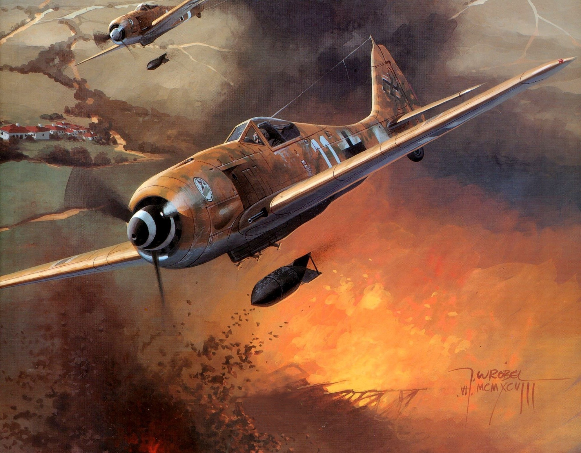 Art Ww2 German Luftwaffe Planes