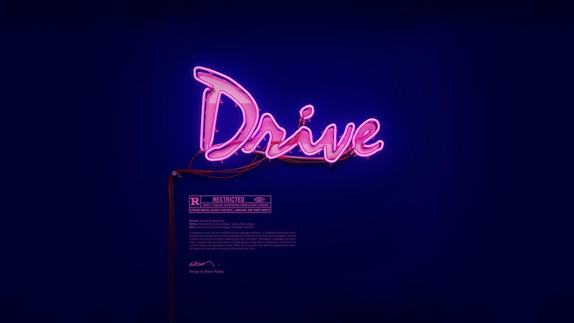 movies, Drive, Typography, Film Posters, Neon Wallpaper