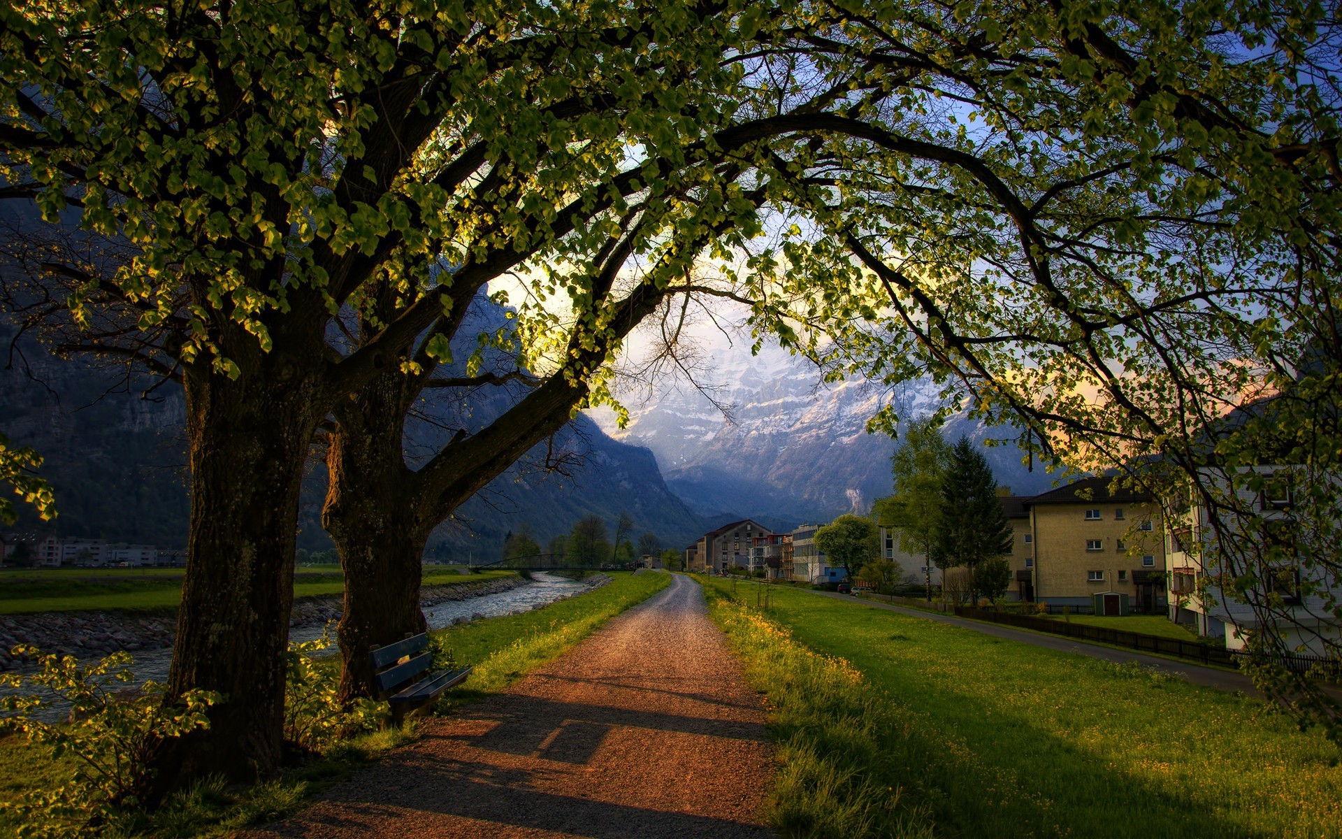 nature, Mountain, Building, Sunlight, Trees Wallpapers HD / Desktop and