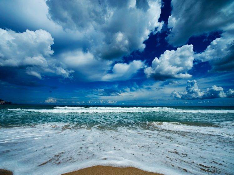 clouds, Landscape, Beach HD Wallpaper Desktop Background