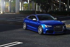 Audi, Blue, Audi RS5, Rims, Stance