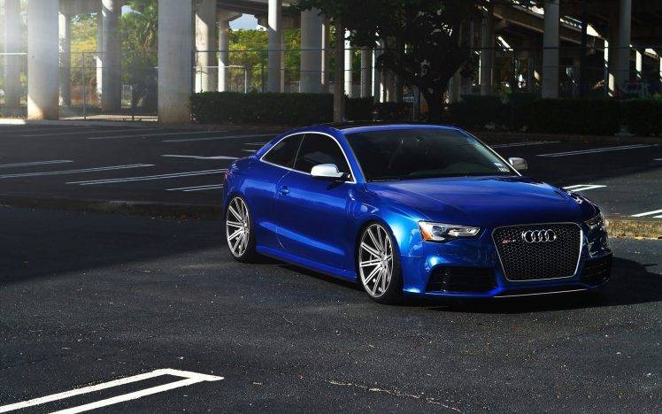 Audi, Blue, Audi RS5, Rims, Stance HD Wallpaper Desktop Background