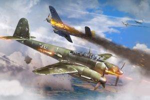 World War II, Military Aircraft, Aircraft, Military, Airplane, Germany, Luftwaffe, Messerschmitt, Me410, War Thunder, Dogfight