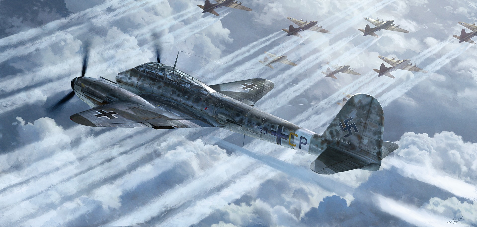 World War II, Military Aircraft, Aircraft, Military, Airplane, Germany, Luftwaffe, Messerschmitt, Me410 Wallpaper