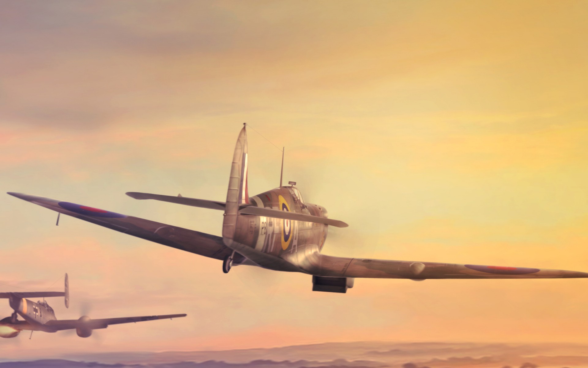 World War II, Military, Aircraft, Military Aircraft, Airplane, Spitfire, Supermarine Spitfire, Royal Airforce, Messerschmitt Bf 110, Messerschmitt Wallpaper