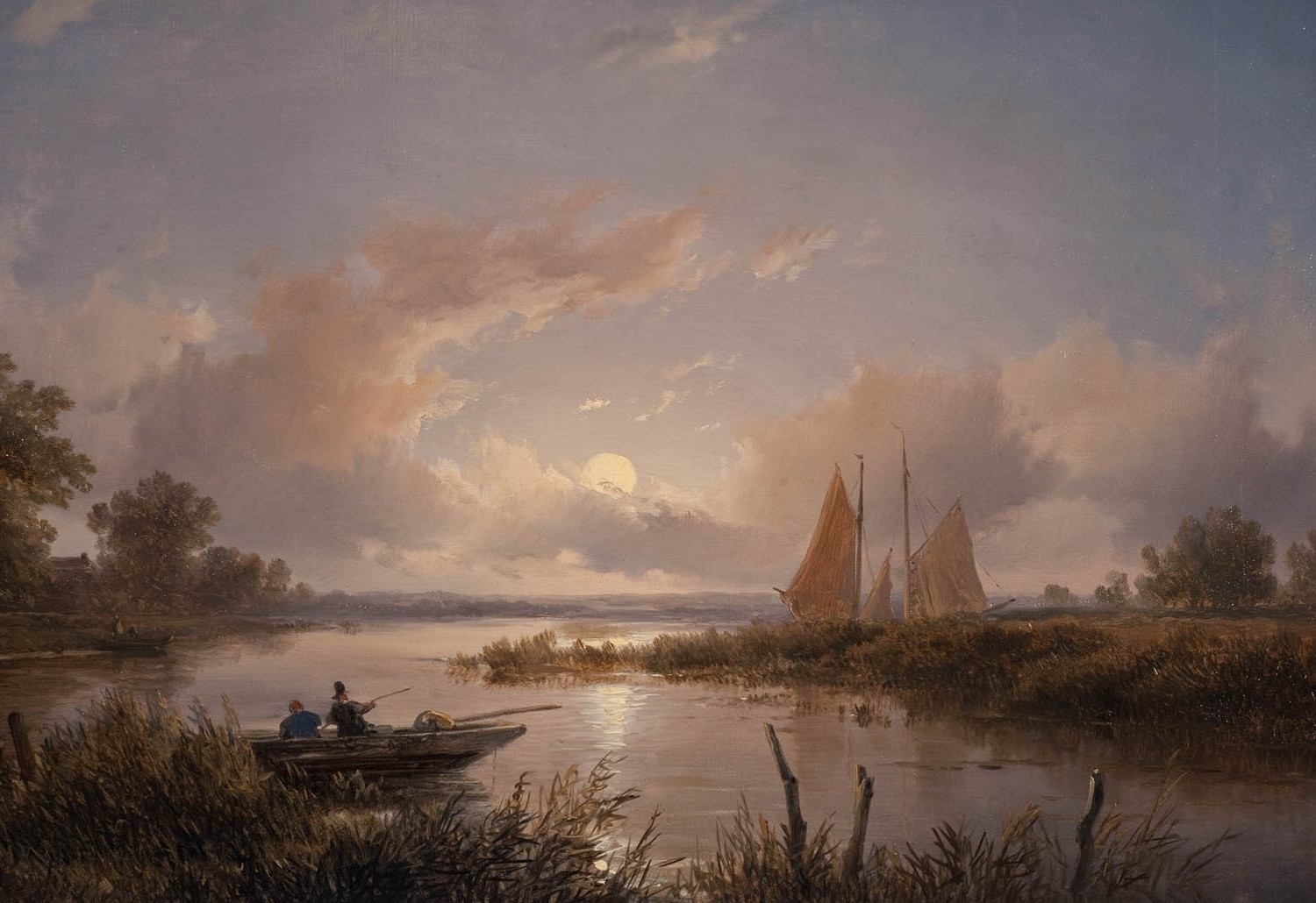 boat, Painting, Clouds, Landscape, Classic Art Wallpapers HD / Desktop