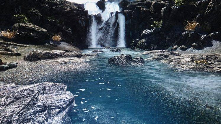 The Elder Scrolls V: Skyrim, River, Waterfall, Video Games HD Wallpaper Desktop Background