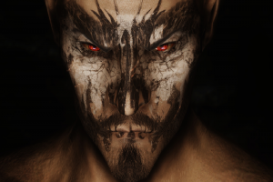 The Elder Scrolls V: Skyrim, Elves, Face Paint, Red Eyes