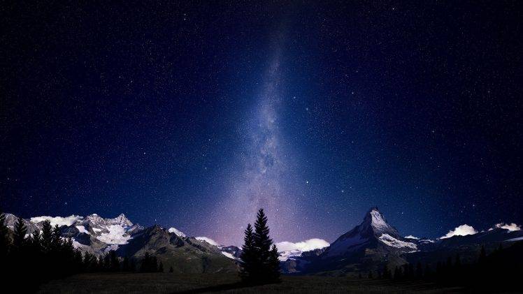 Milky Way, Space, Night, Swiss Alps HD Wallpaper Desktop Background