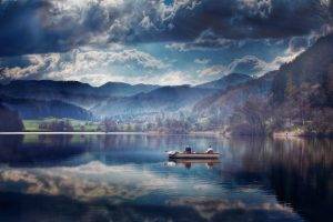 landscape, Nature, Lake, Boat