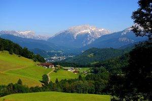 Alps, Germany, Mountain, Forest, Villages, Landscape