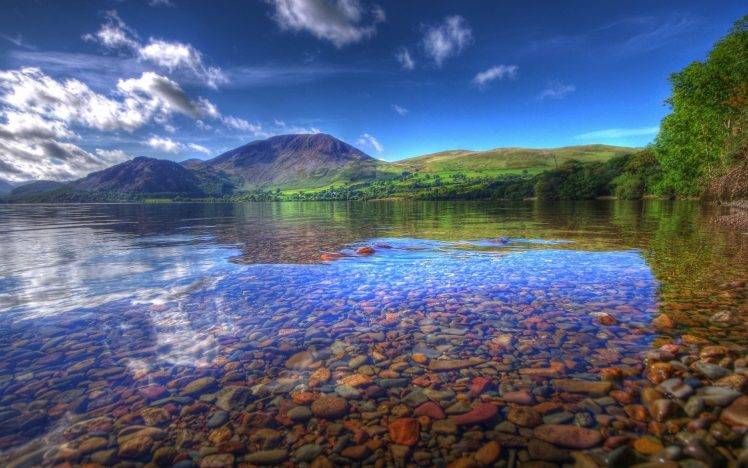 nature, Lake, Water, Stones HD Wallpaper Desktop Background