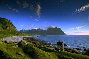 Norway, Beach, Rock, Mountain, Landscape