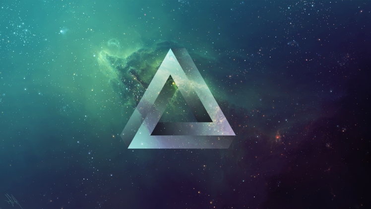 triangle, Space, TylerCreatesWorlds, Penrose Triangle HD Wallpaper Desktop Background