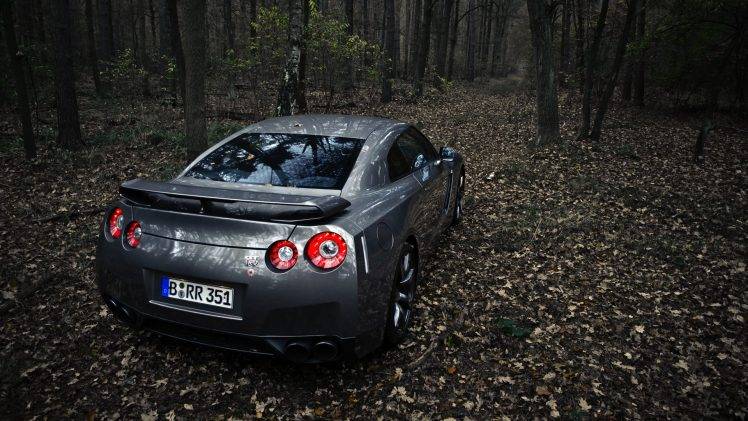 car, Forest, Nissan, Nissan Skyline GT R R35, Nissan GT R, Germany HD Wallpaper Desktop Background