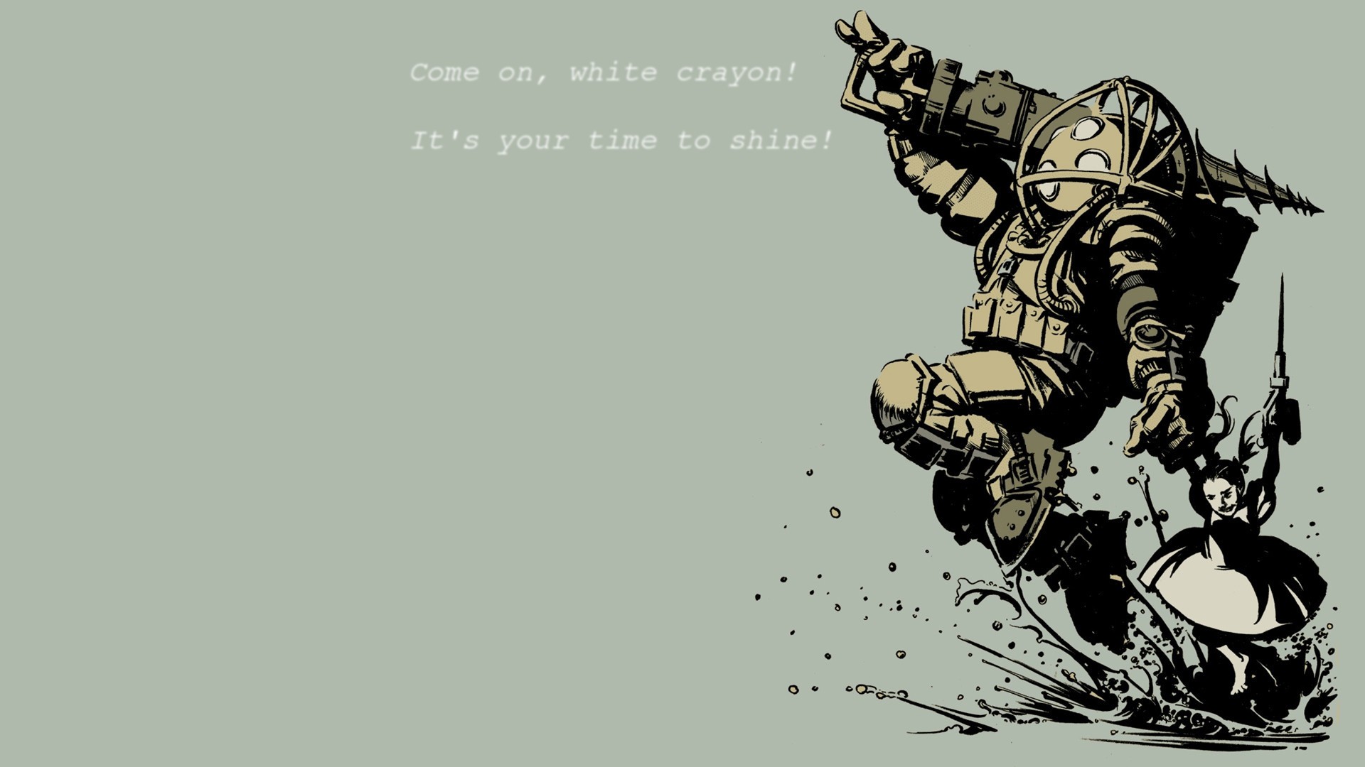Big Daddy, BioShock, Little Sister, Quote Wallpaper