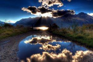 nature, HDR, Mountain, Reflection, Sunlight