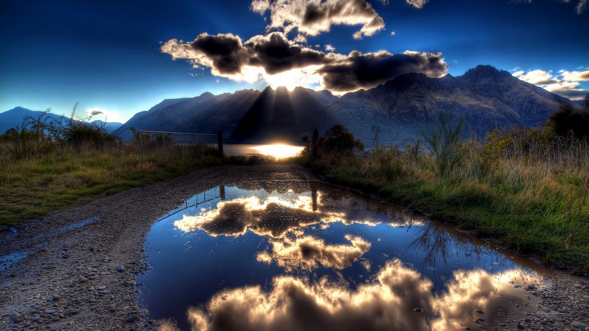 nature, HDR, Mountain, Reflection, Sunlight Wallpaper