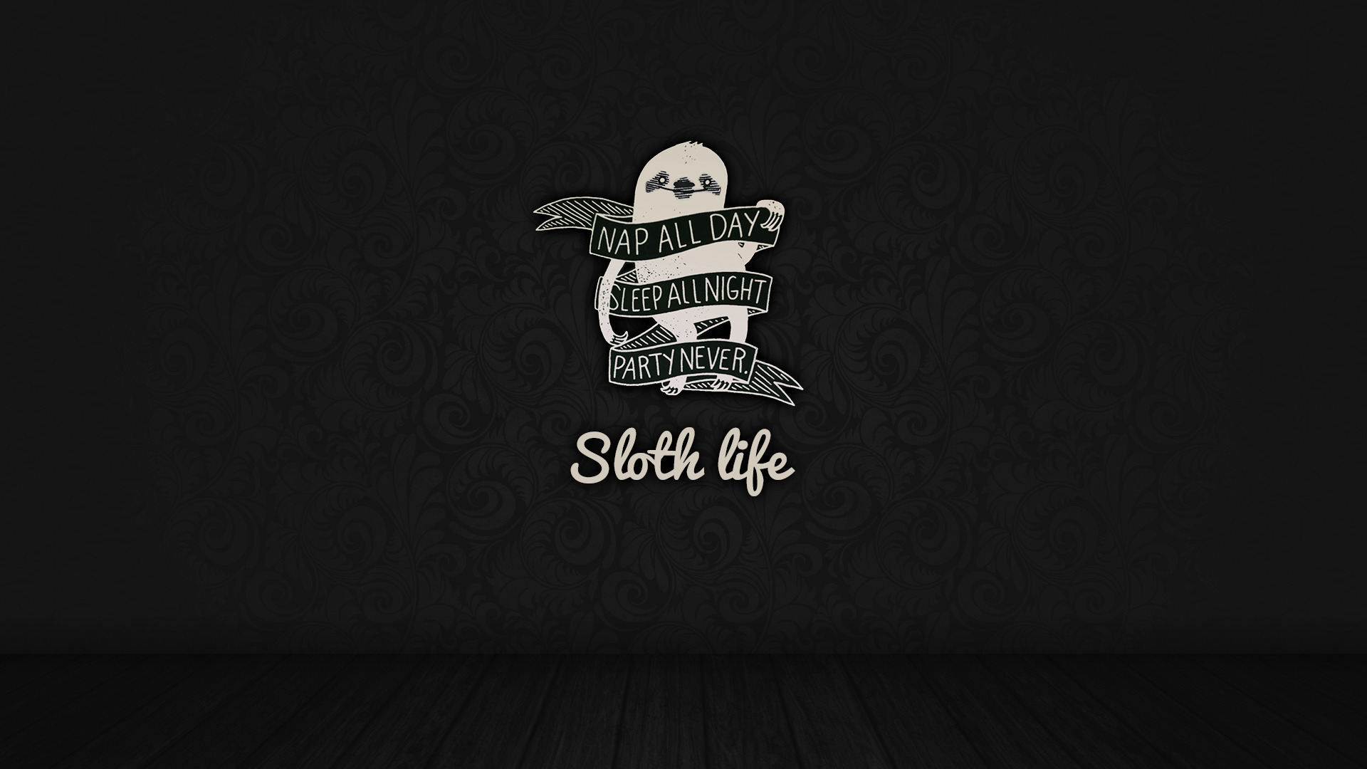 sloths, Quote, Simple Background, Monochrome Wallpaper