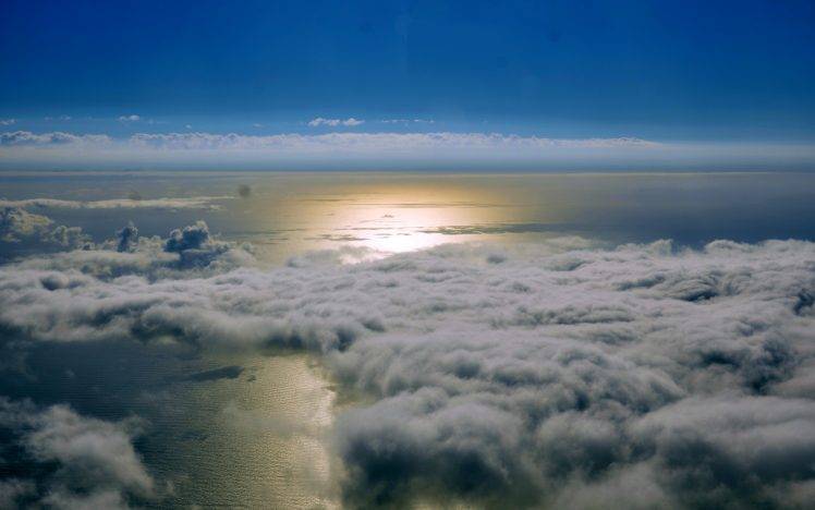 landscape, Sea, Clouds, Aerial View HD Wallpaper Desktop Background