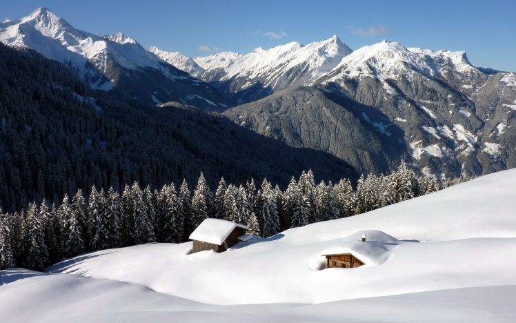 landscape, Mountain, Forest, Snow HD Wallpaper Desktop Background