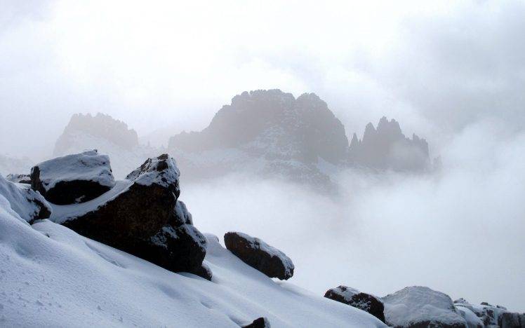 landscape, Nature, Snow, Rock HD Wallpaper Desktop Background