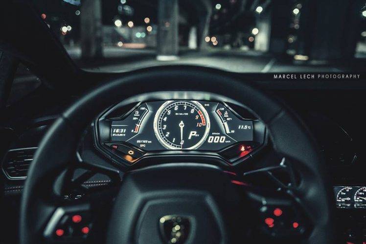 Lamborghini, Rain, Lights, Evening, Morning, Speedometer HD Wallpaper Desktop Background